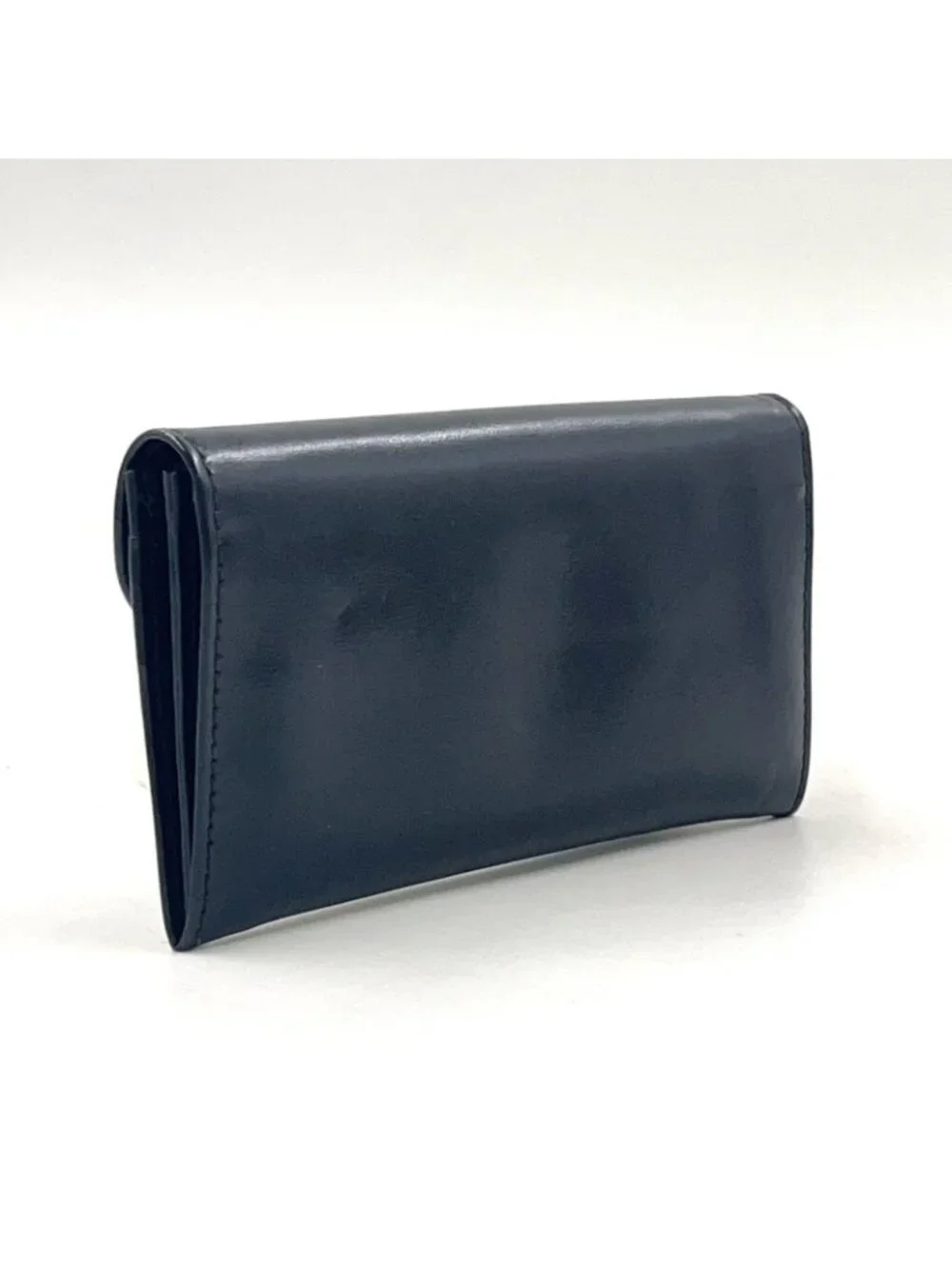 Gucci Logo Leather Black Coin Case Gold